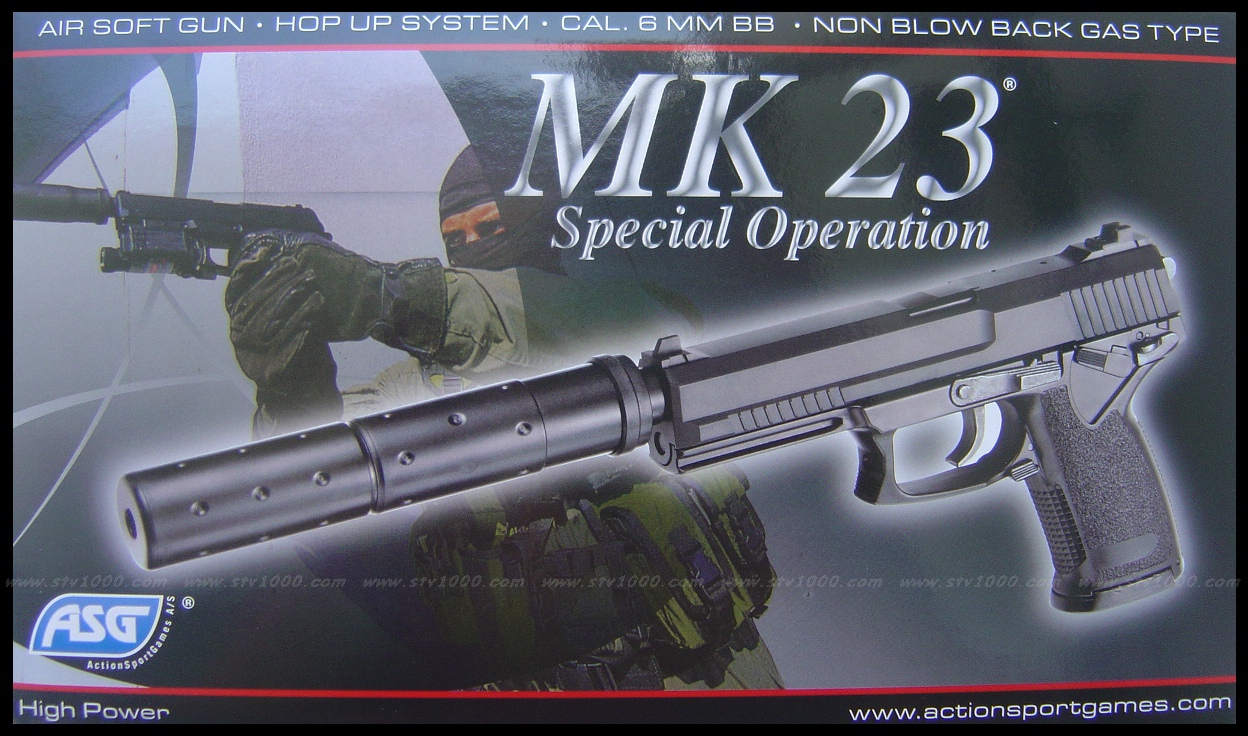 Autres canons a gaz : Pistolet airsoft MK23 Special Operation avec