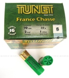 TUNET - FRANCE CHASSE Calibre 16 BJ32 (Bte de 25 cartouches)